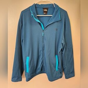The North Face Mens Wayroute Full Zip Jacket Aqua Blue Large